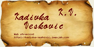 Kadivka Vesković vizit kartica